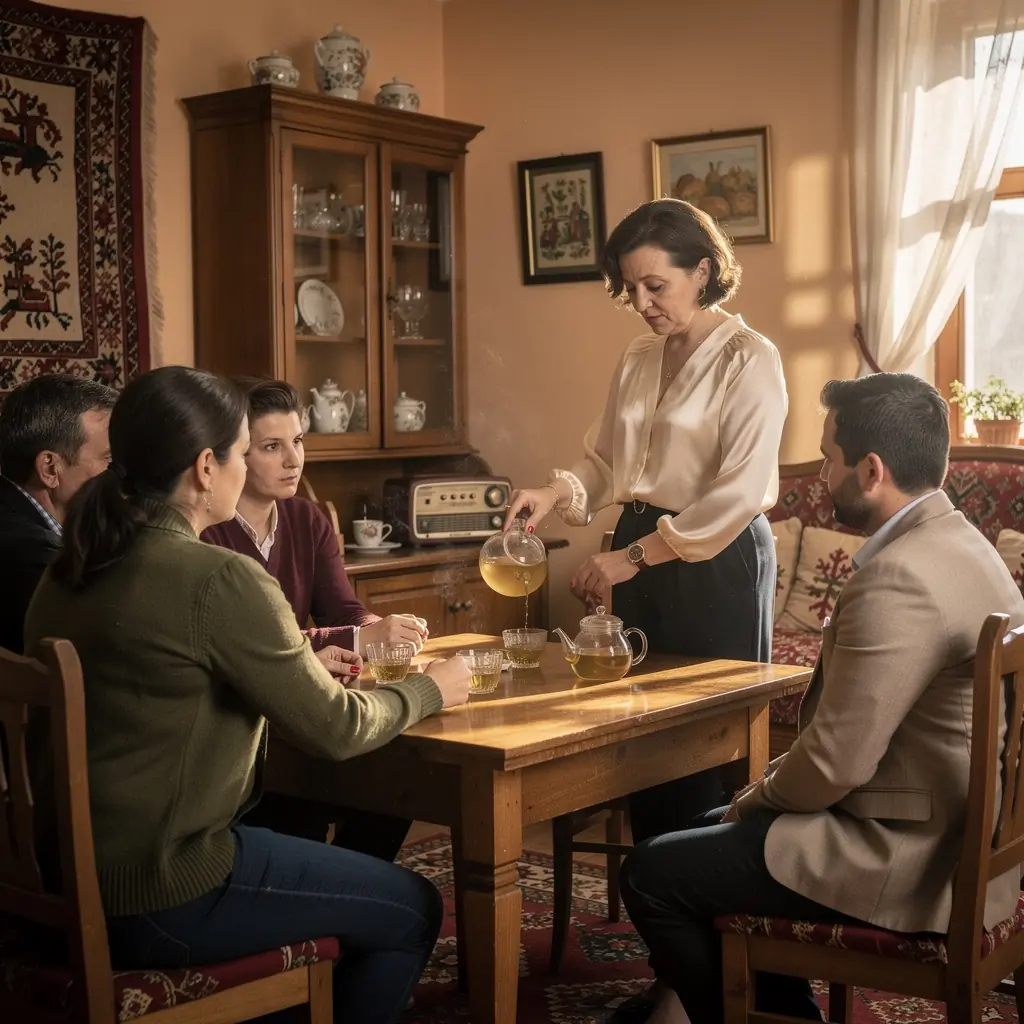 Tealevelek és rügyek részletes közelképe, hangsúlyozva a minőséget.